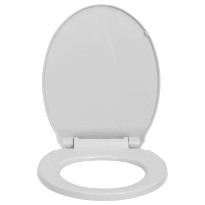 Toilettensitz mit Absenkautomatik Hellgrau Oval