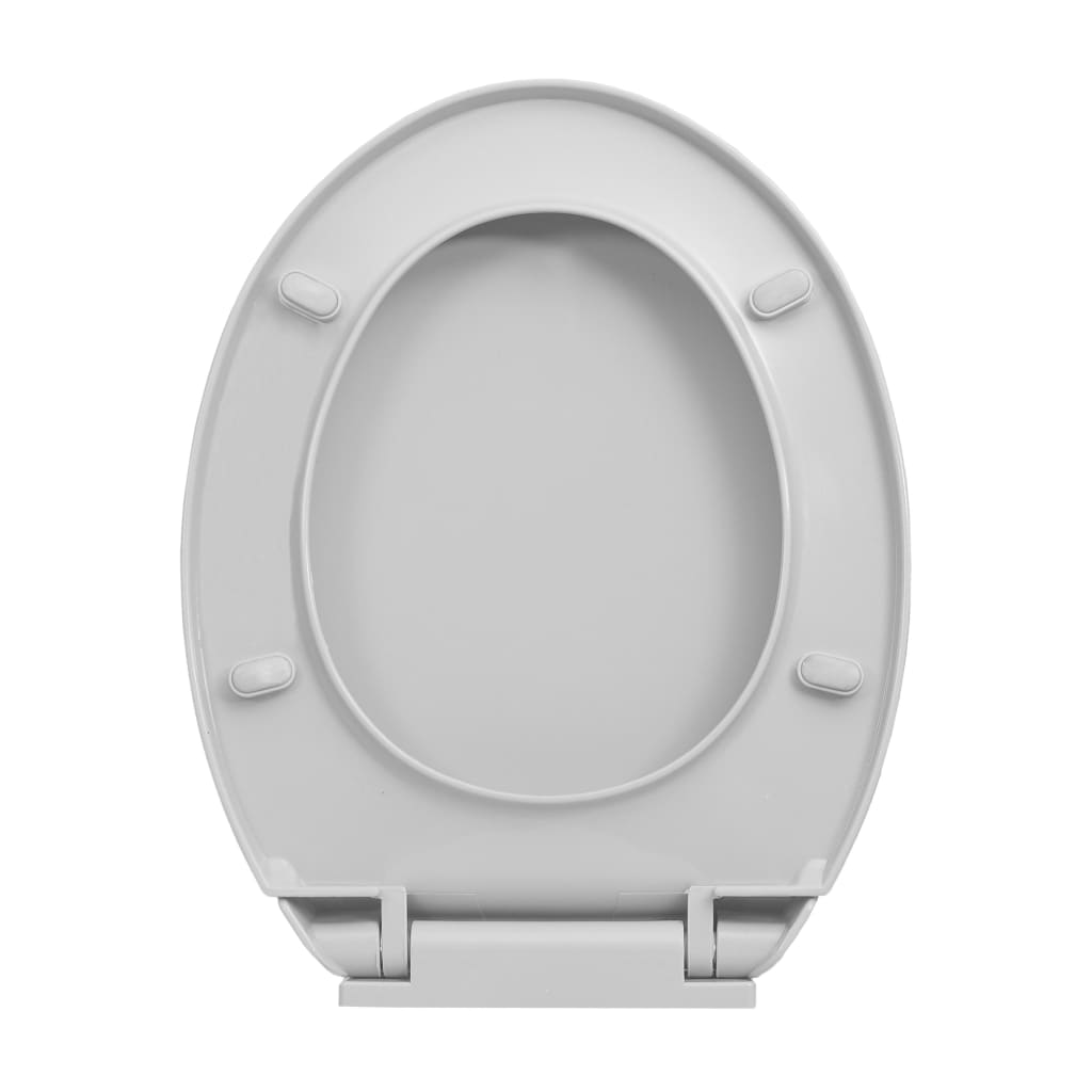 Toilettensitz mit Absenkautomatik Hellgrau Oval