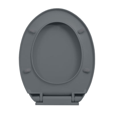 Toilettensitz mit Absenkautomatik Grau Oval