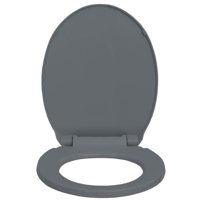 Toilettensitz mit Absenkautomatik Quick-Release Grau Oval