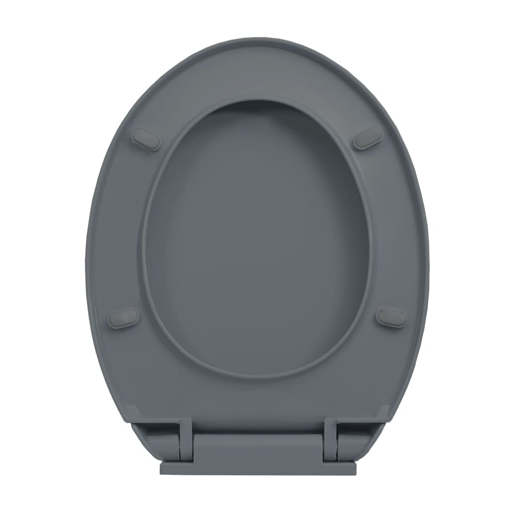 Toilettensitz mit Absenkautomatik Quick-Release Grau Oval