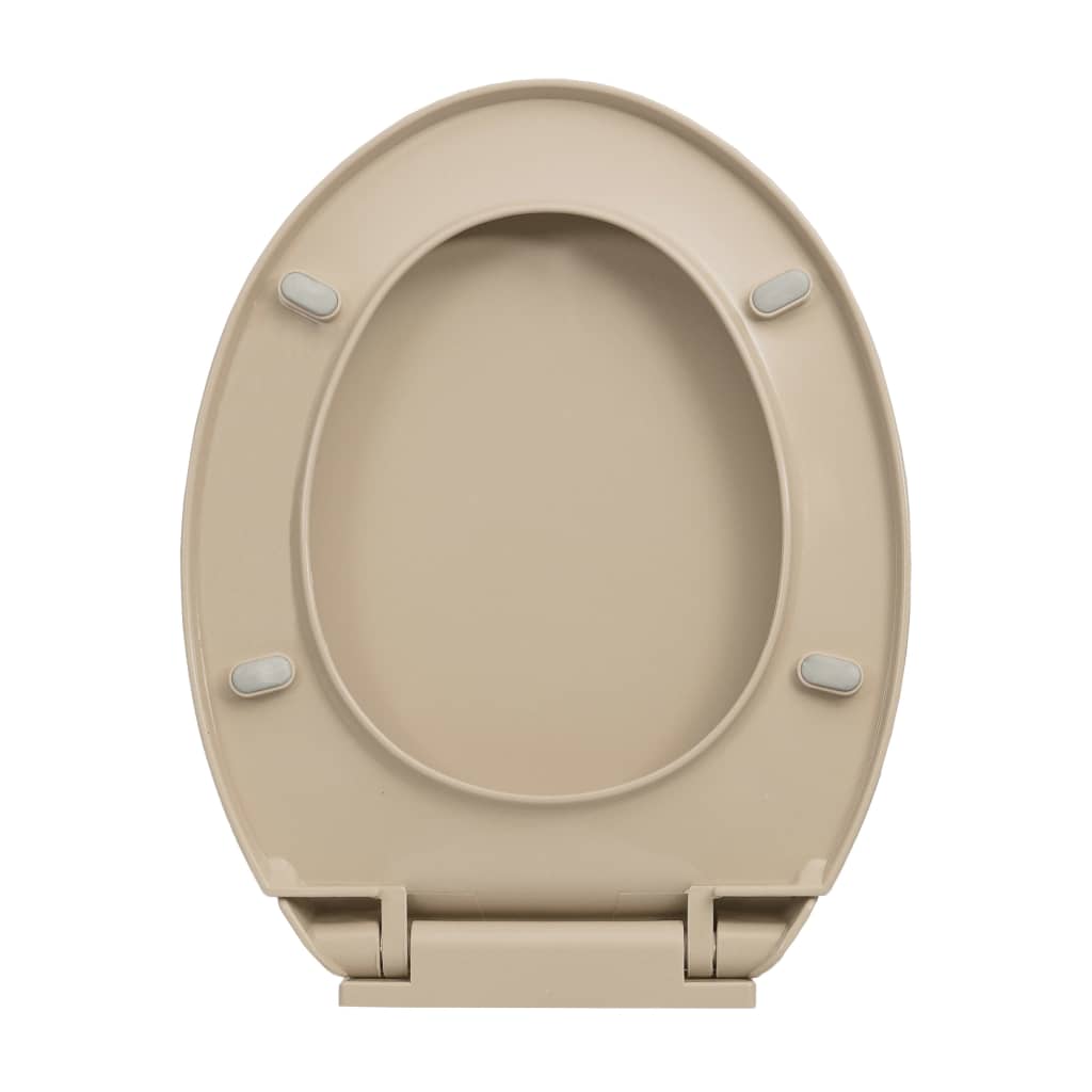 Toilettensitz mit Absenkautomatik Quick-Release Beige Oval