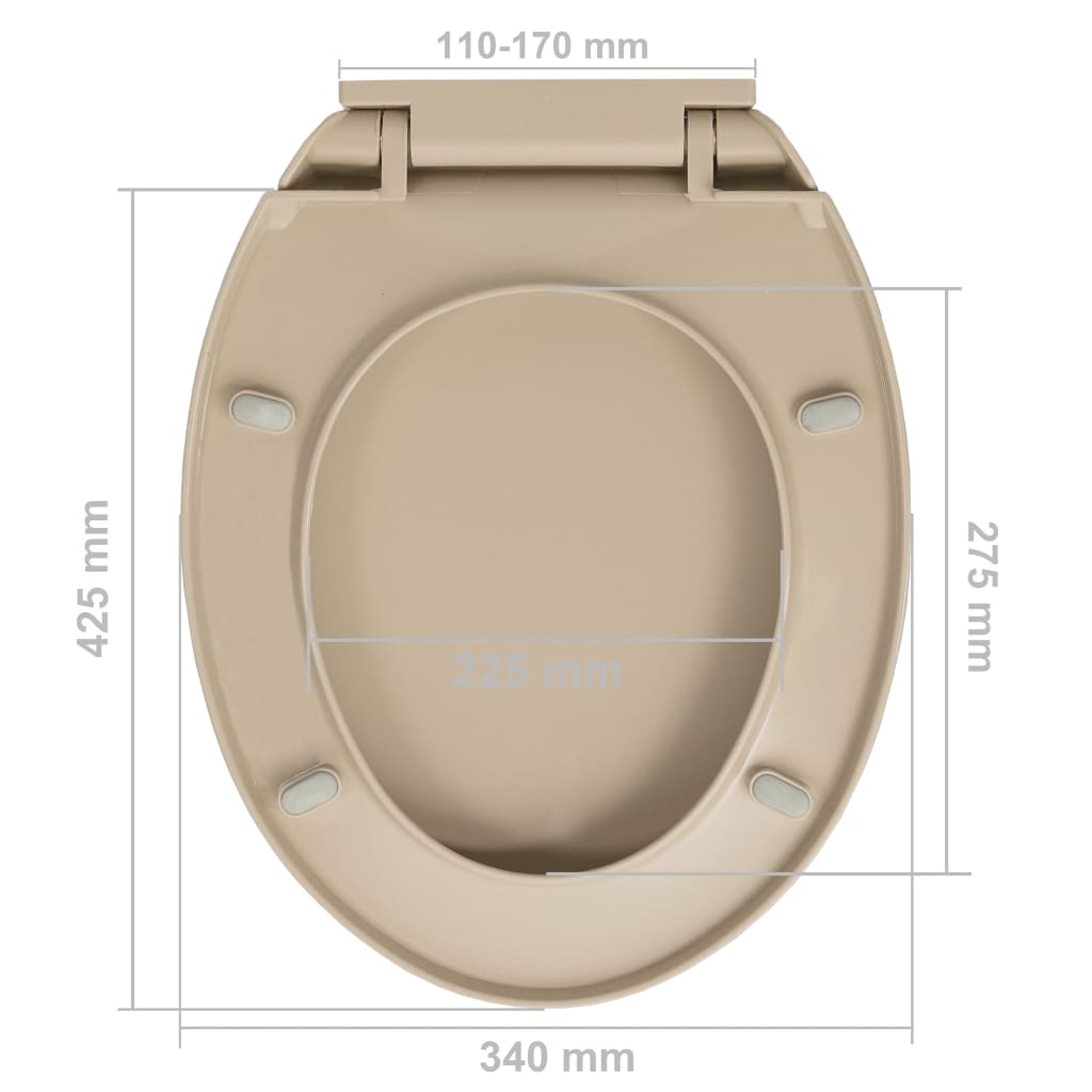 Toilettensitz mit Absenkautomatik Quick-Release Beige Oval