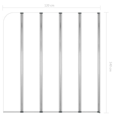 Duschabtrennung 120x140 cm Hartglas Transparent