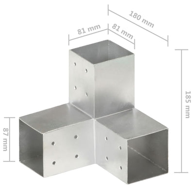 Pfostenverbinder Y-Form Verzinktes Metall 81 x 81 mm