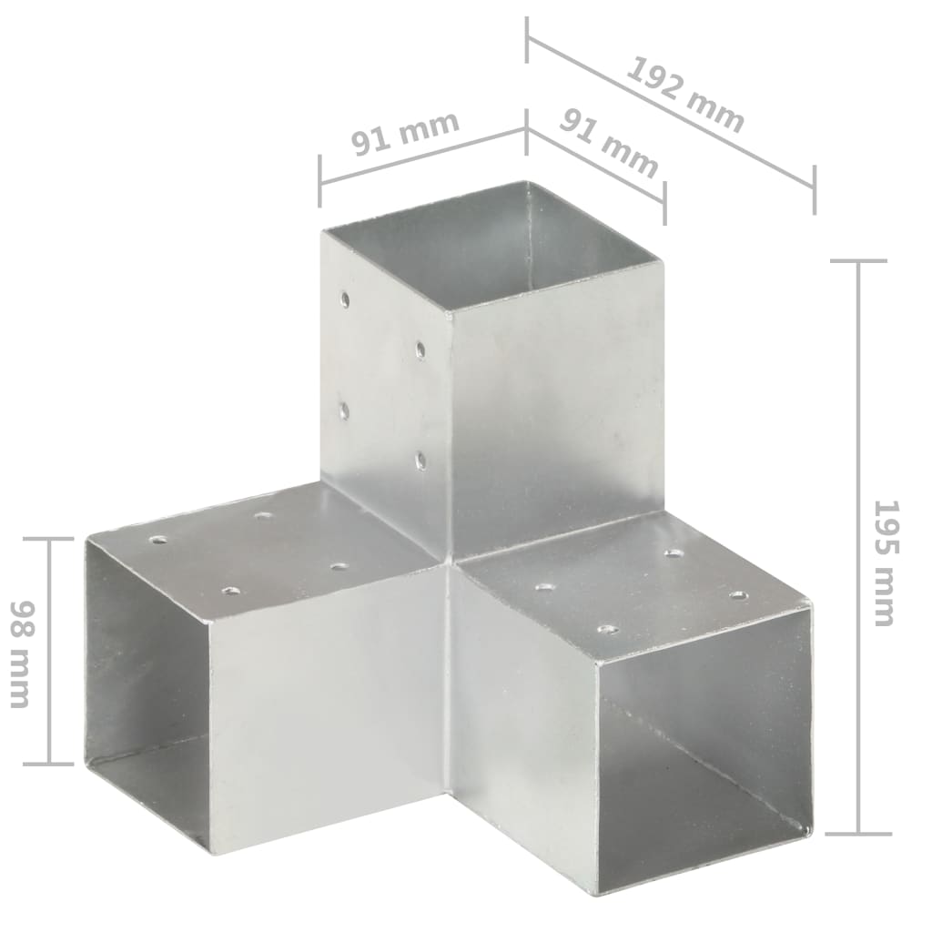 Pfostenverbinder Y-Form Verzinktes Metall 91 x 91 mm