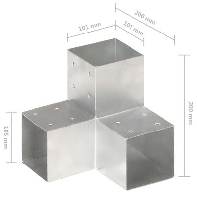 Pfostenverbinder 4 Stk. Y-Form Verzinktes Metall 101 x 101 mm