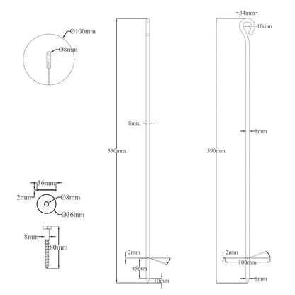 Erdanker 4 Stk. 10×60 cm Verzinktes Metall