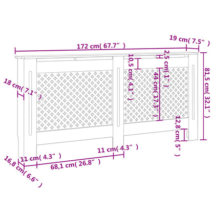 Heizkörperverkleidung Anthrazit 172x19x81,5 cm MDF