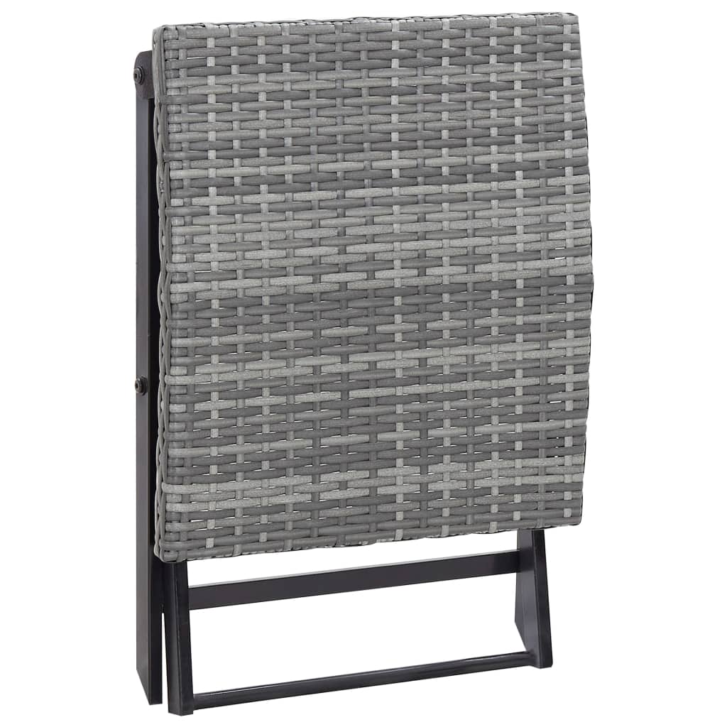 Klapphocker Poly Rattan Grau