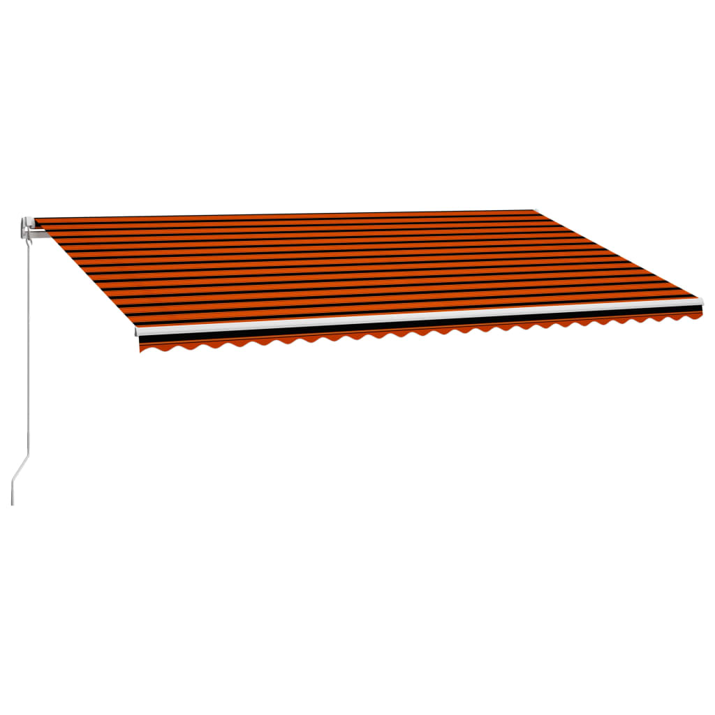 Einziehbare Markise Handbetrieben 600 x 300 cm Orange und Braun