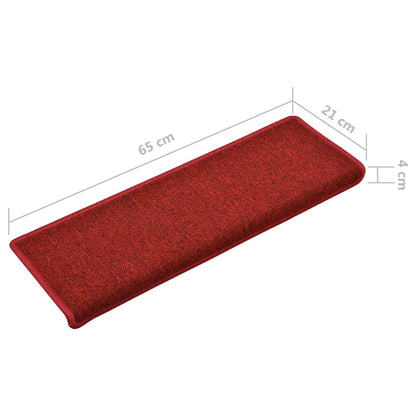 Teppich-Treppenstufen 15 Stk. 65x21x4 cm Rot