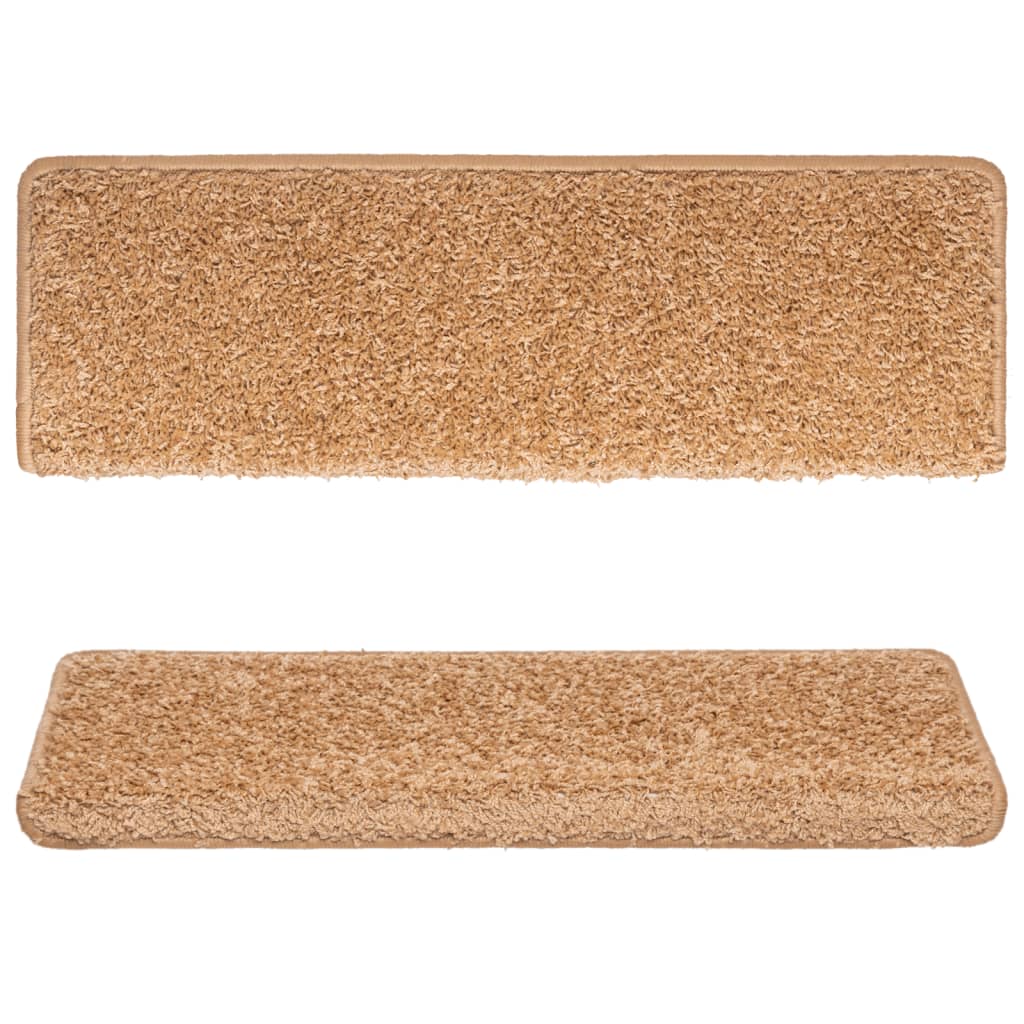 Teppich-Treppenstufen 15 Stk. 65x21x4 cm Beige