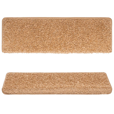 Teppich-Treppenstufen 15 Stk. 65x21x4 cm Beige