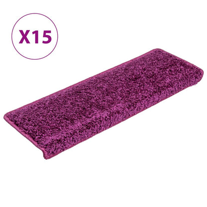 Teppich-Treppenstufen 15 Stk. 65x21x4 cm Violett