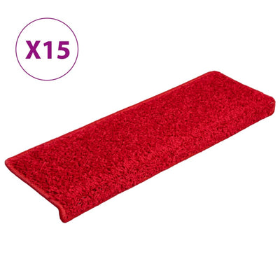 Teppich-Treppenstufen 15 Stk. 65x21x4 cm Rot