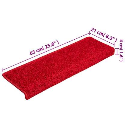 Teppich-Treppenstufen 15 Stk. 65x21x4 cm Rot