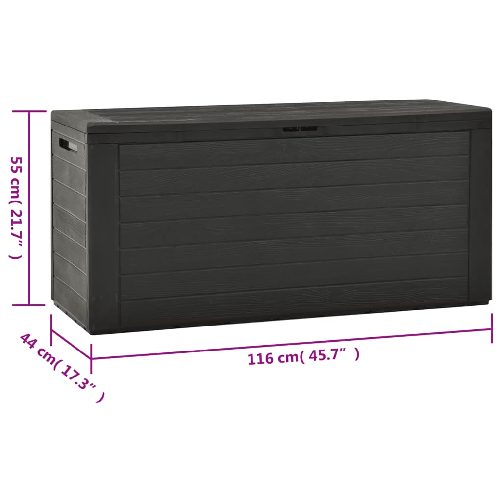 Gartenbox Anthrazit 116x44x55 cm