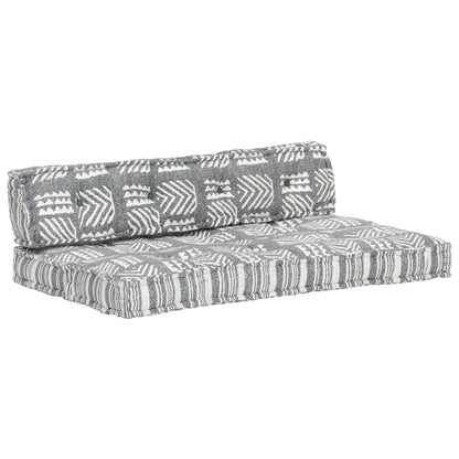 Palettensofa-Auflage Grau Stoff Patchwork