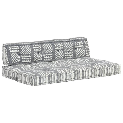 Palettensofa-Auflage Grau Stoff Patchwork