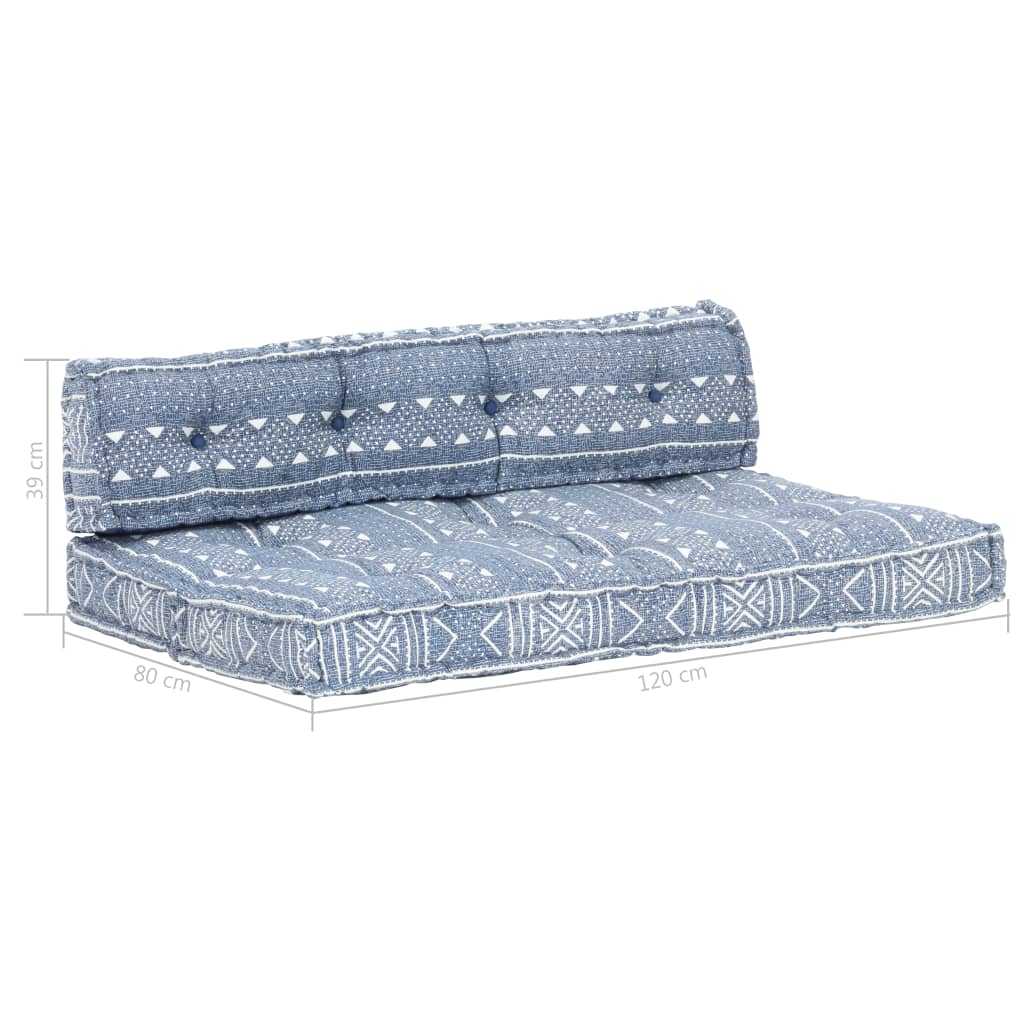 Palettensofa-Auflage Indigo Stoff Patchwork