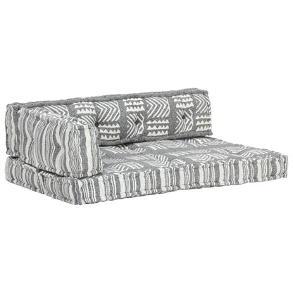 Palettensofa-Auflage Grau Stoff Patchwork