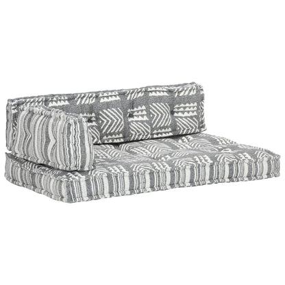 Palettensofa-Auflage Grau Stoff Patchwork