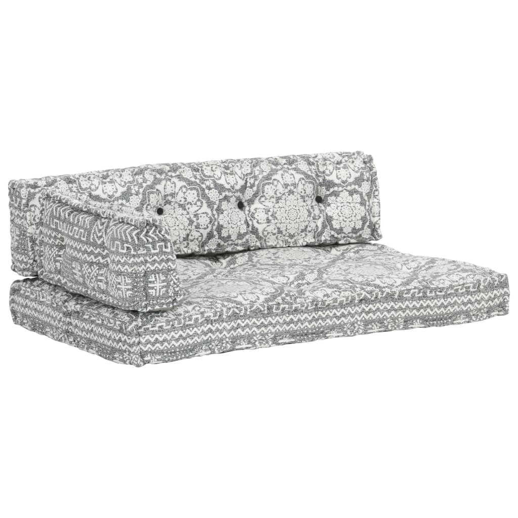 Palettensofa-Auflage Hellgrau Stoff Patchwork