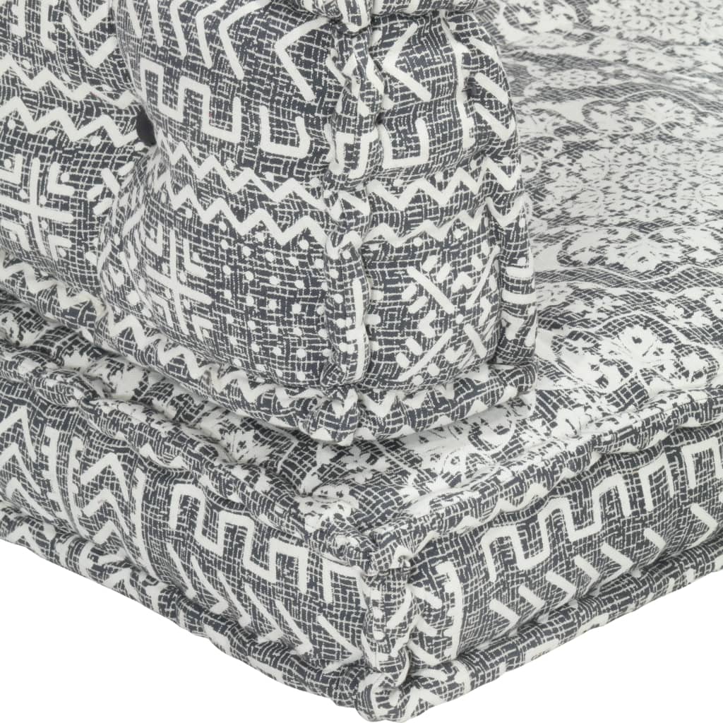 Palettensofa-Auflage Hellgrau Stoff Patchwork