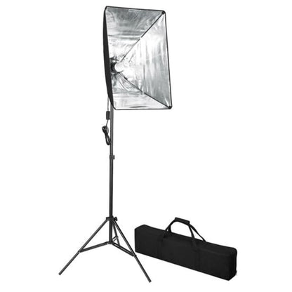 Fotostudio-Set mit Hintergrund und Softbox-Leuchte