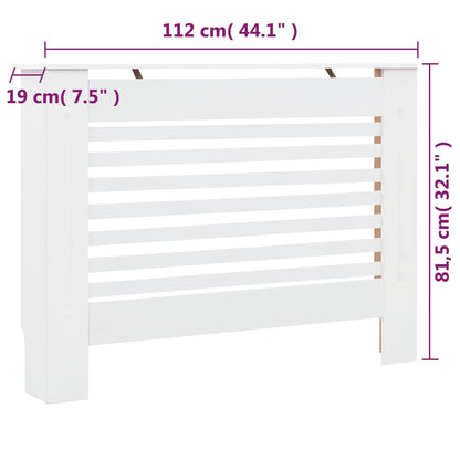 Heizkörperverkleidungen 2 Stk. Weiß 112 x 19 x 81,5 cm MDF