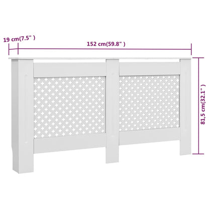 Heizkörperverkleidungen 2 Stk. Weiß 152 x 19 x 81,5 cm MDF