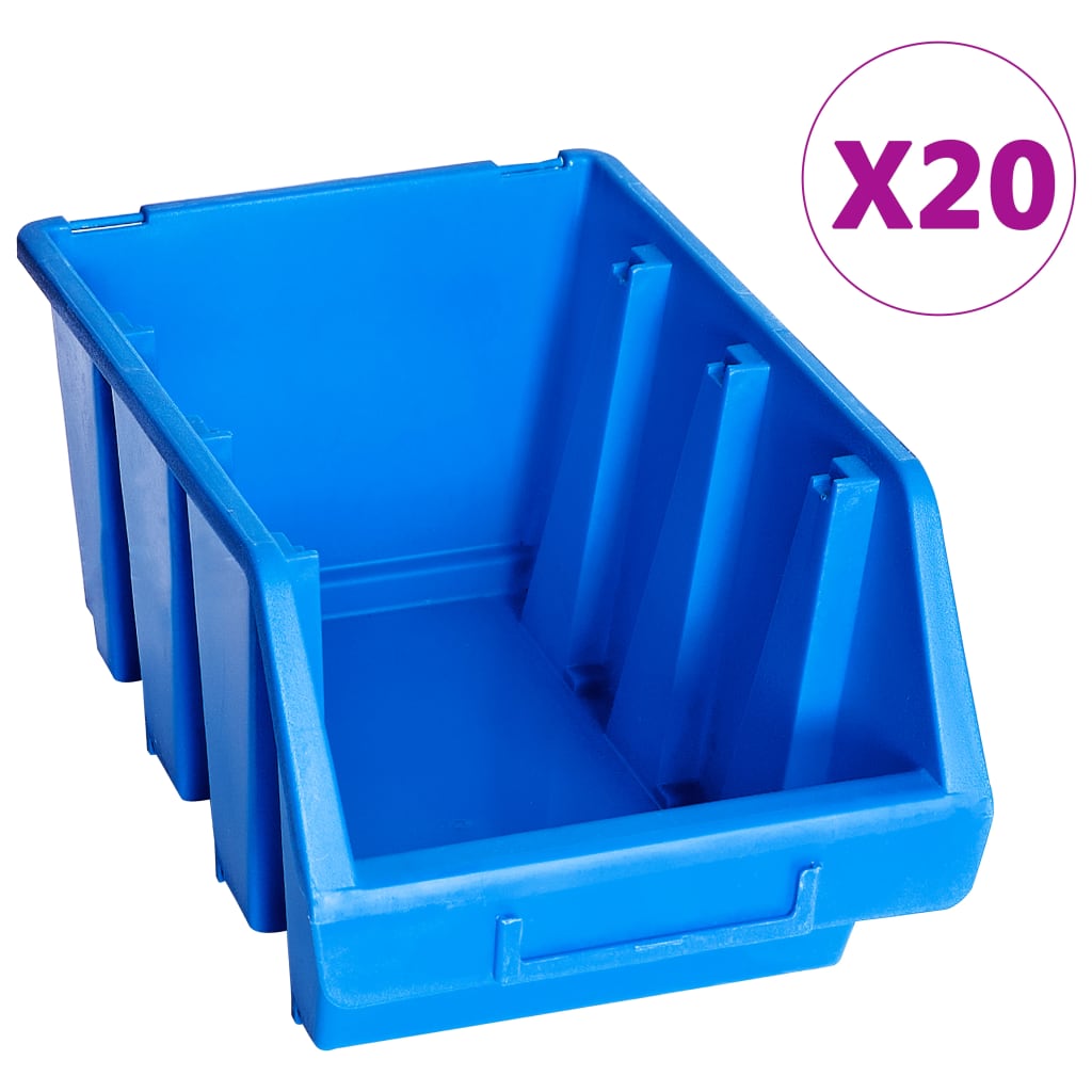 Stapelboxen 20 Stk. Blau Kunststoff