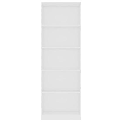 Bücherregal 5 Fächer Weiß 60x24x175 cm Holzwerkstoff