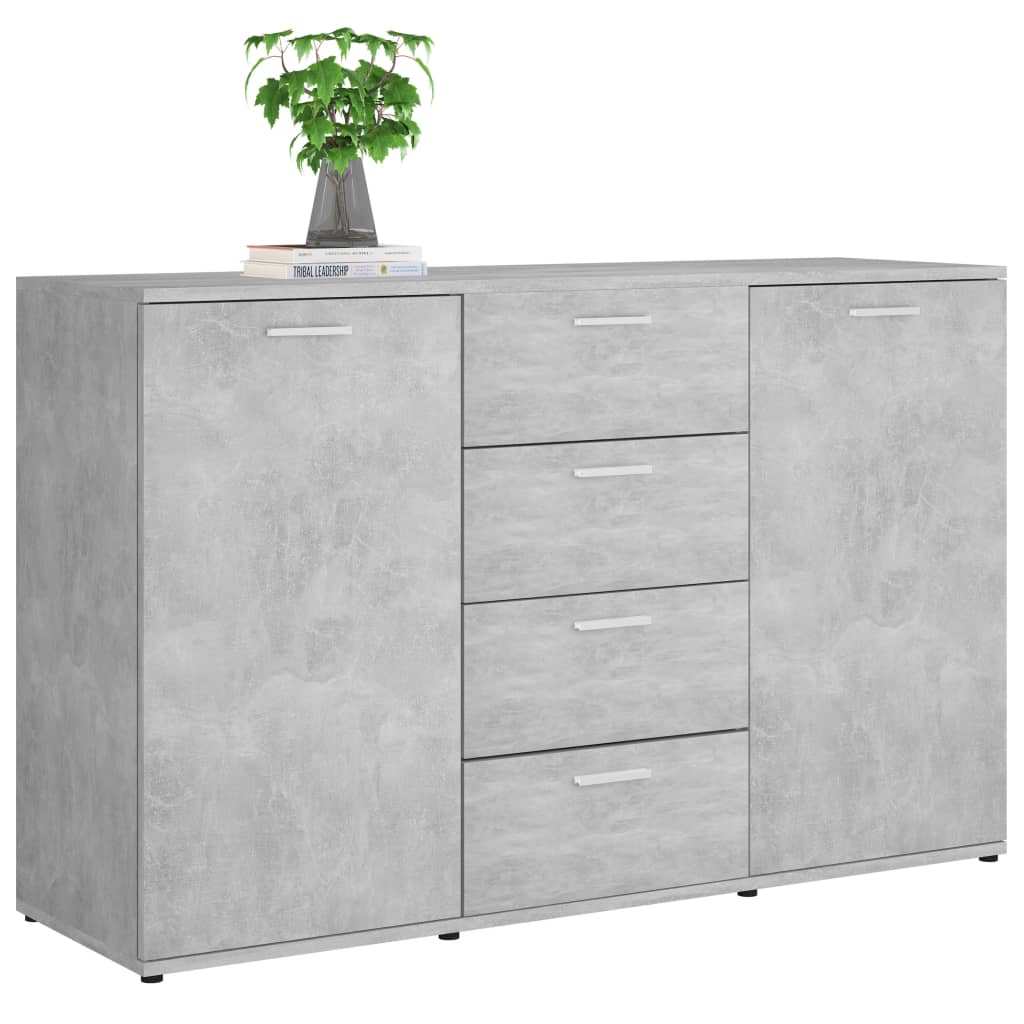 Sideboard Betongrau 120x35,5x75 cm Holzwerkstoff