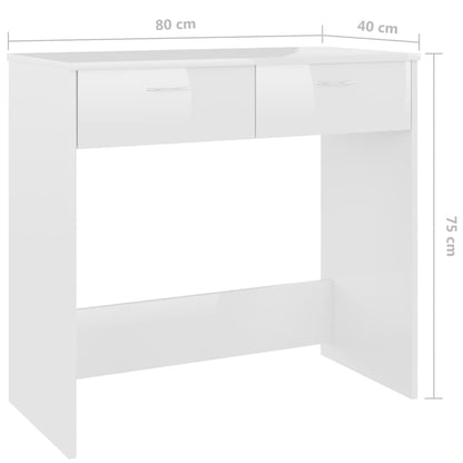 Schreibtisch Hochglanz-Weiß 80x40x75 cm Holzwerkstoff