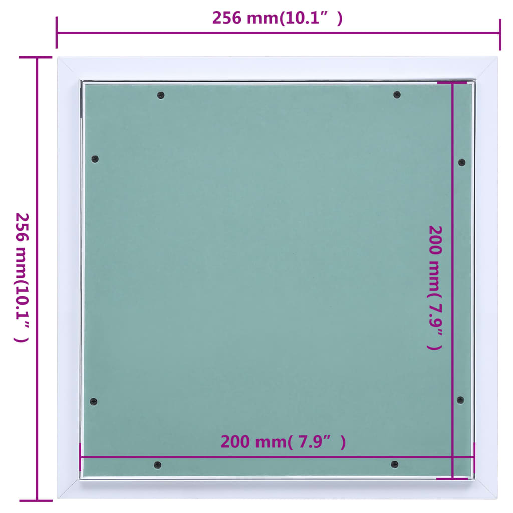 Revisionsklappe mit Aluminium-Rahmen und GK-Einlage 200x200 mm