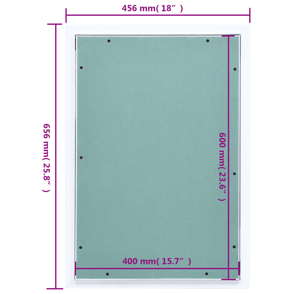 Revisionsklappe mit Aluminium-Rahmen und GK-Einlage 400x600 mm