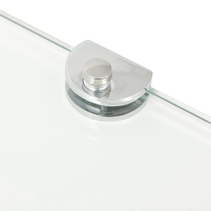 Eckregale 2 Stk. mit verchromten Halterungen Glas Transparent