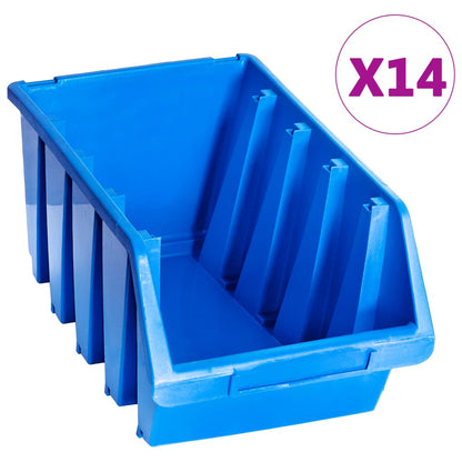 Stapelboxen 14 Stk. Blau Kunststoff