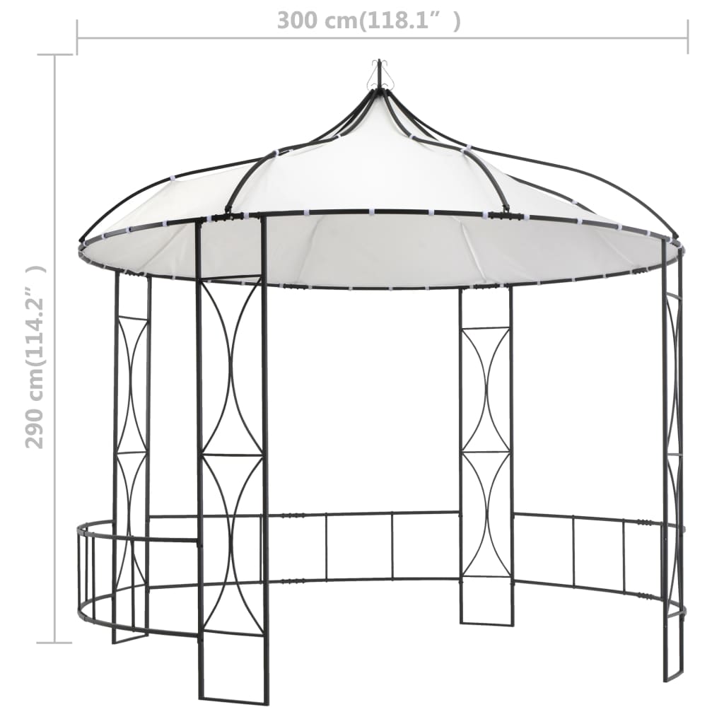 Pavillon 300 x 290 cm Weiß Rund