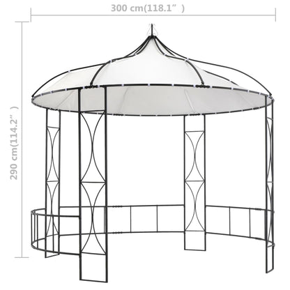 Pavillon 300 x 290 cm Weiß Rund