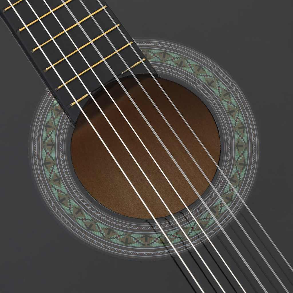 Klassikgitarre für Anfänger Schwarz 4/4 39" Lindenholz