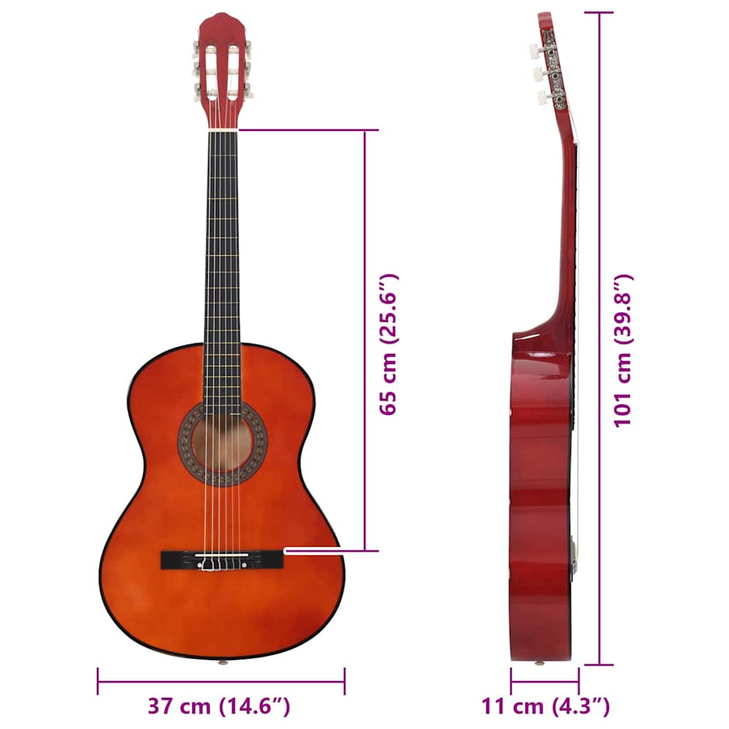 Chitarra classica per principianti, misura 4/4, tiglio da 39"