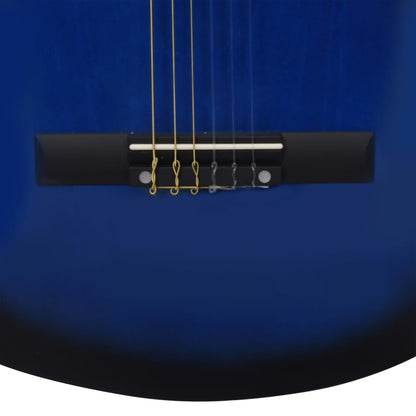 8-tlg. Klassikgitarren-Set für Anfänger Blau 3/4 36"