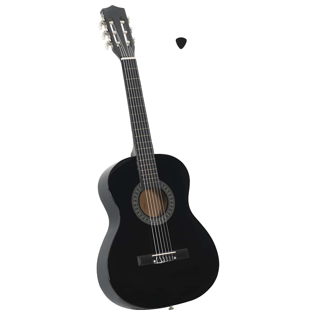 Chitarra classica per principianti e bambini, nera, misura 3/4, 36"