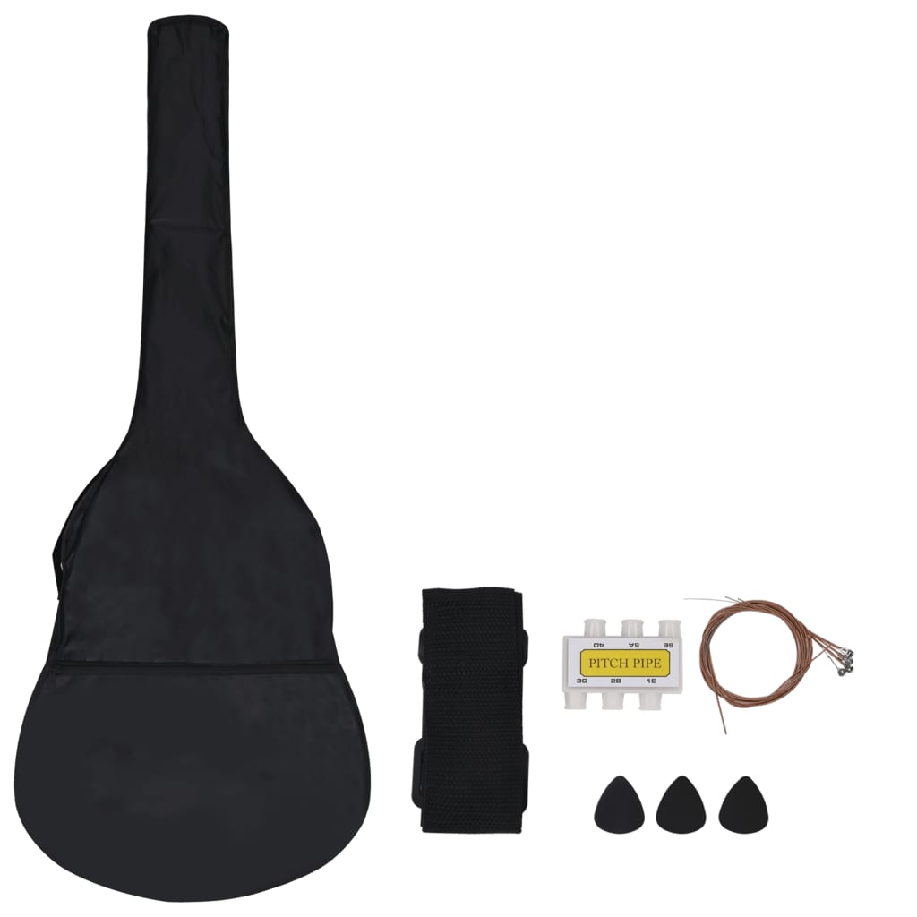 8-tlg. Klassikgitarren-Set für Anfänger Schwarz 3/4 36"