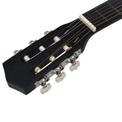 8-tlg. Klassikgitarren-Set für Anfänger Schwarz 3/4 36"