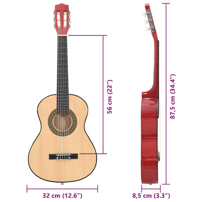 Klassische Gitarre für Anfänger und Kinder 1/2 34" Lindenholz