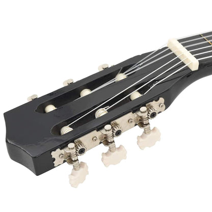 Chitarra classica per principianti e bambini, nera, misura 1/2, 34"